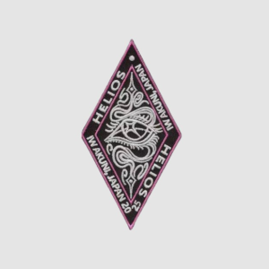 Diamond-shaped Big Dawg Xolo glow-in-the-dark embroidered patch – durable streetwear accessory.