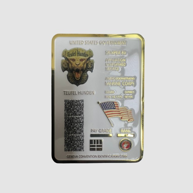 USMC CAC military ID style joke challenge coin – veteran collectible by Big Dawg Xolo